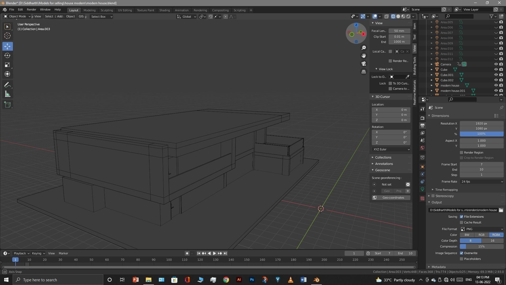 Exterior design Low-poly 3D model_68