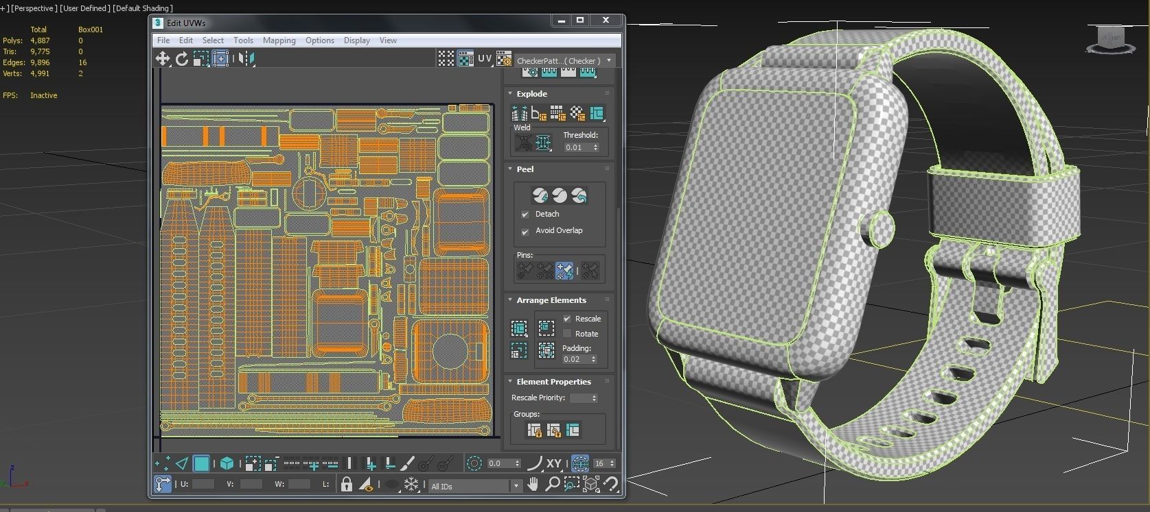 Smart Watch 02 Low-poly 3D model_16
