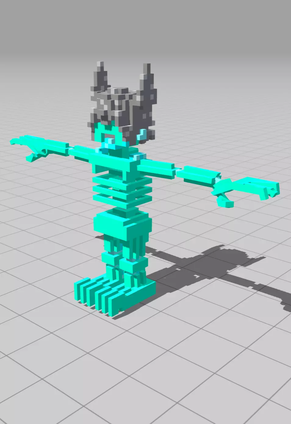 Voxel 3D rigged zombie for game development 3D model