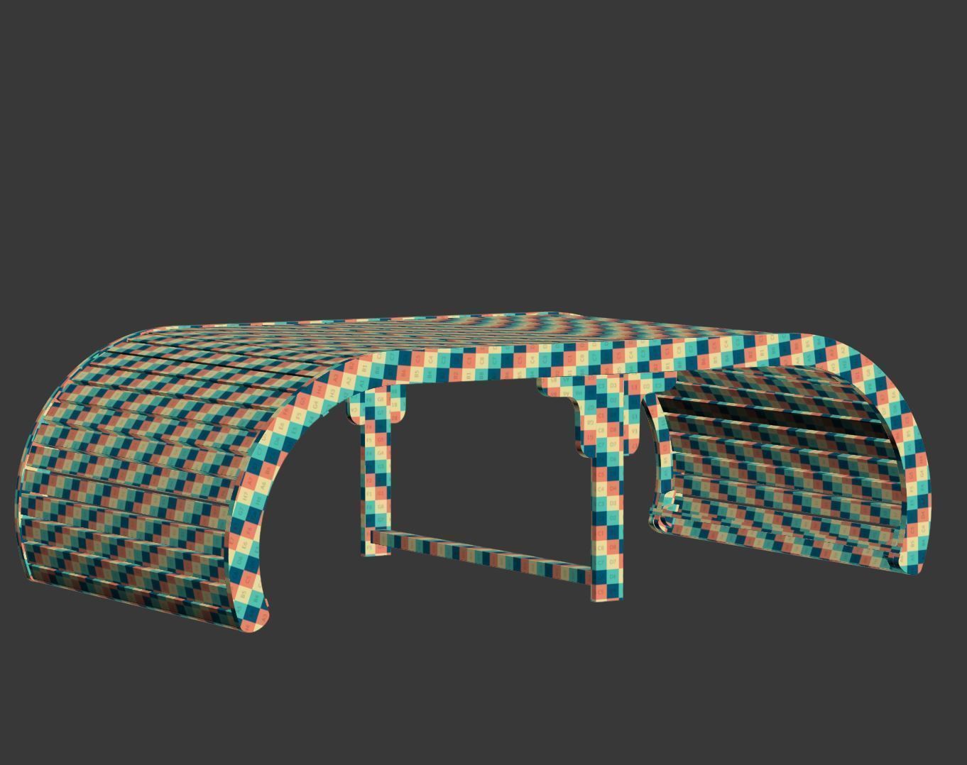 Eva wooden bench EV16 by Bpoint Design  3D model_5