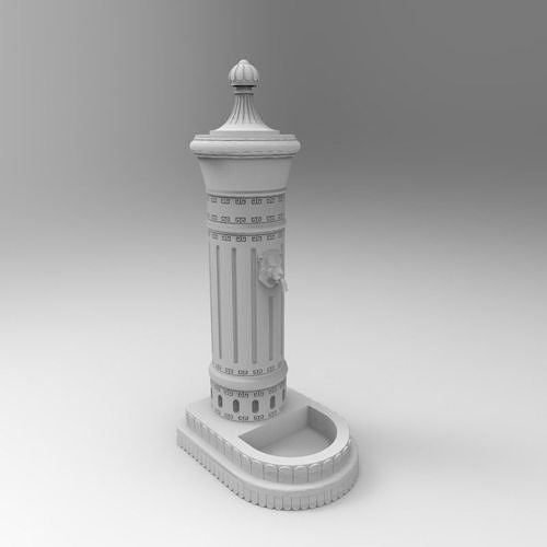 Public Fountain type B - 1-35 scale diorama accessory 3D print model