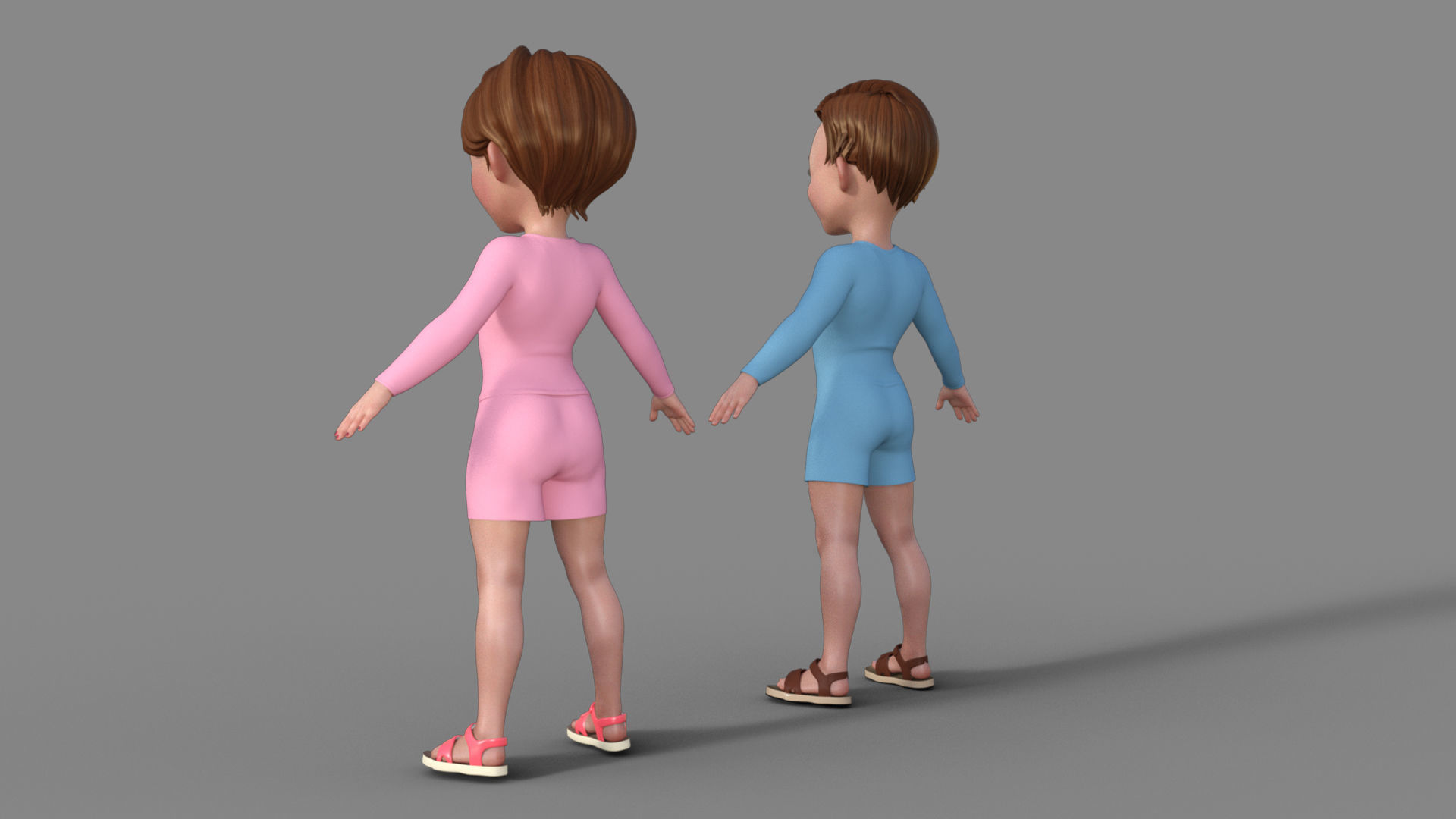 3D Cartoon Man and Woman 3D model_11