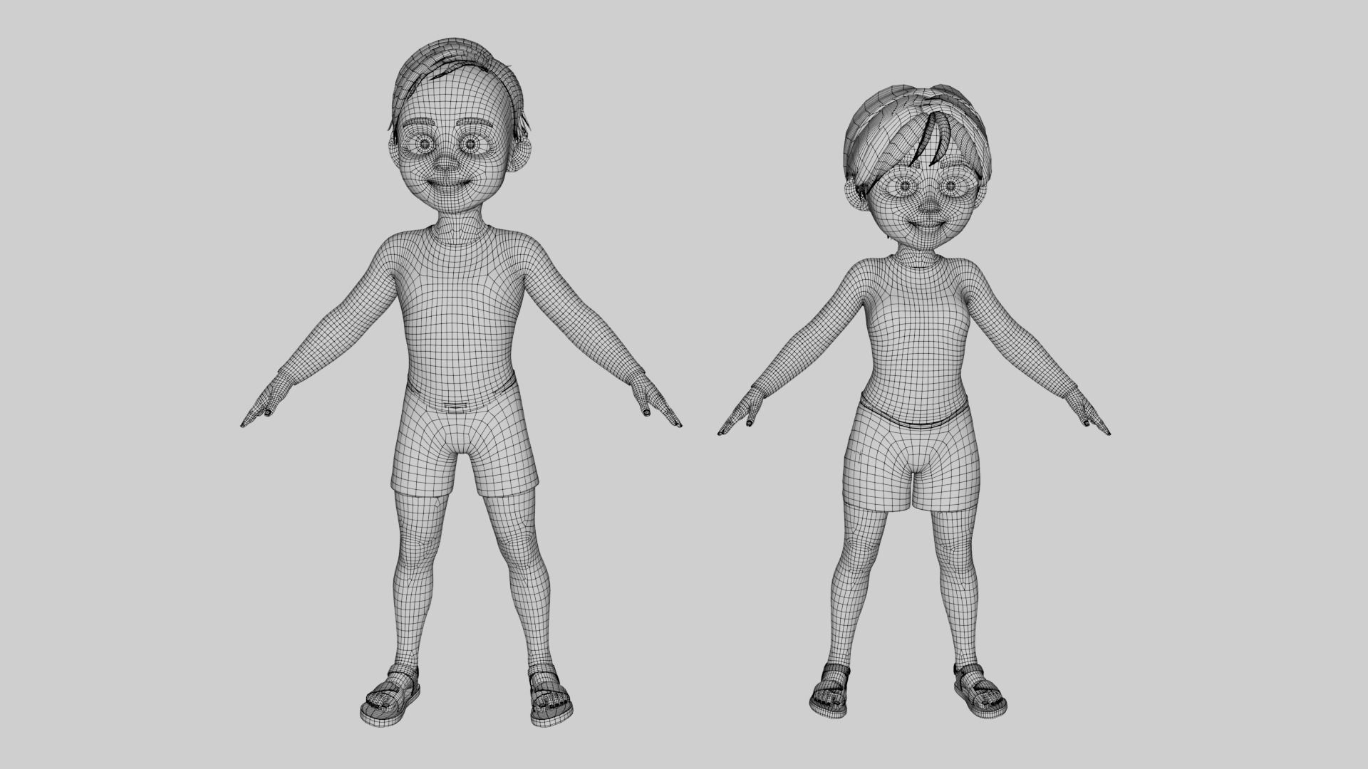 3D Cartoon Man and Woman 3D model_12