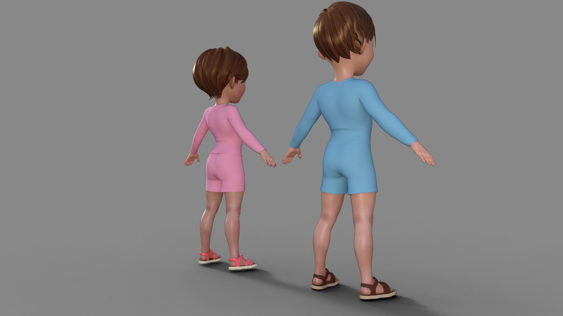 3D Cartoon Man and Woman 3D model_5