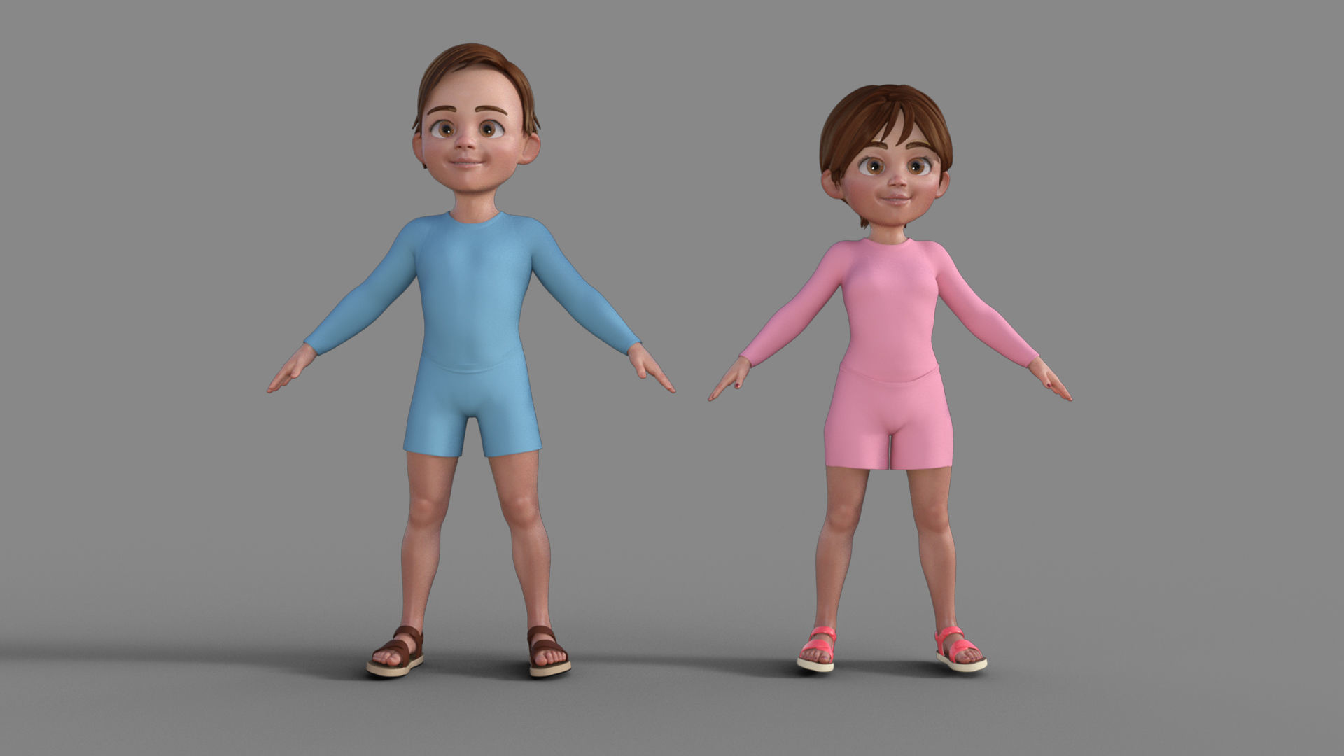 3D Cartoon Man and Woman 3D model_8