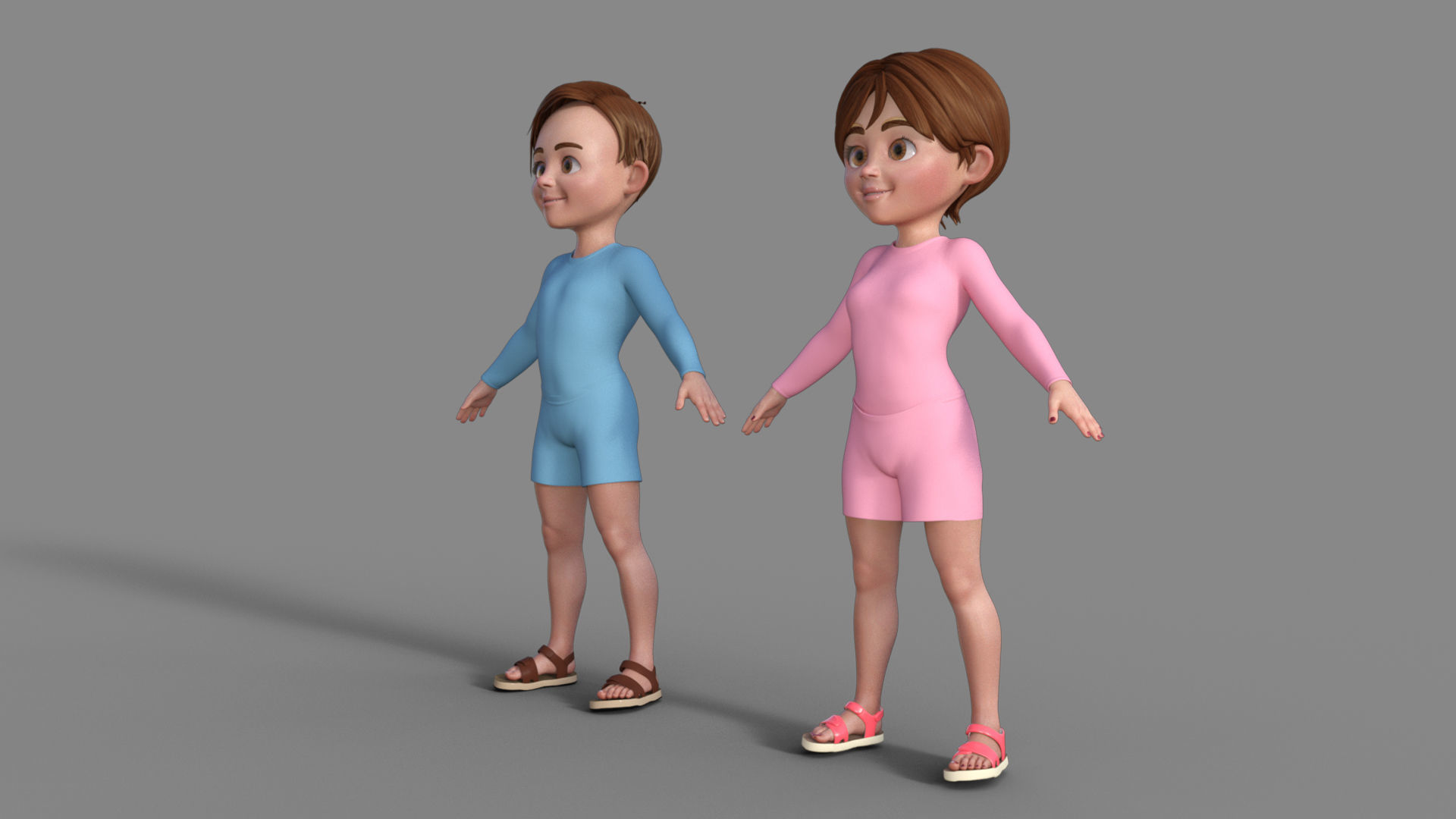 3D Cartoon Man and Woman 3D model_9