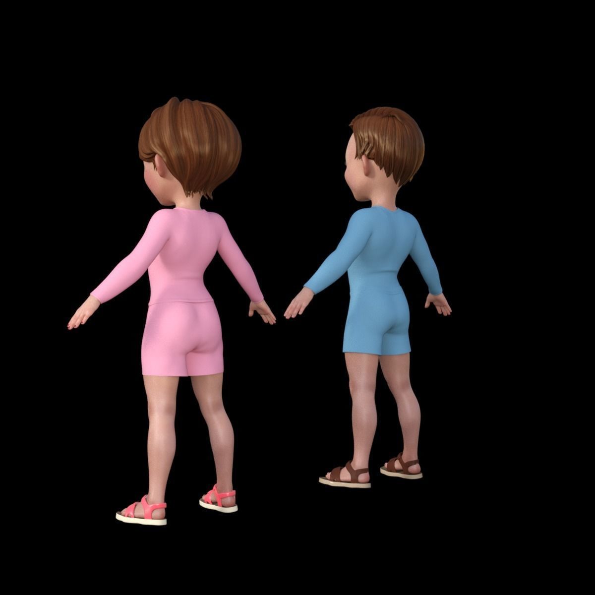 3D Cartoon Man and Woman 3D model_18
