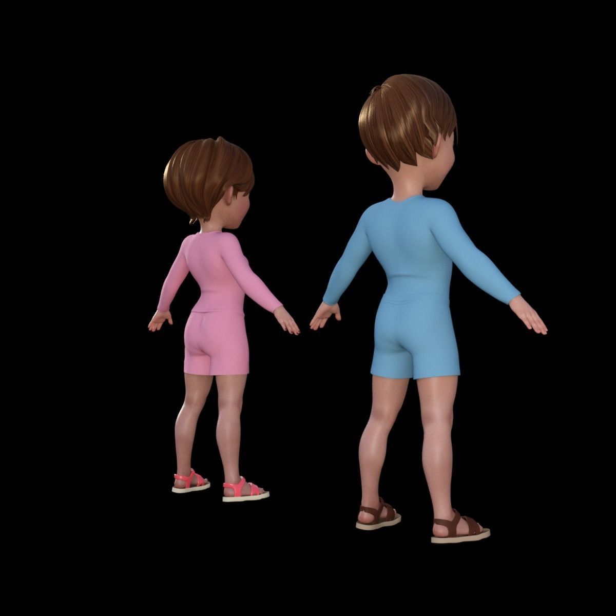 3D Cartoon Man and Woman 3D model_19