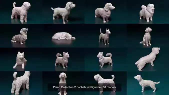 Piaah Collection 2 dachshund figurine 