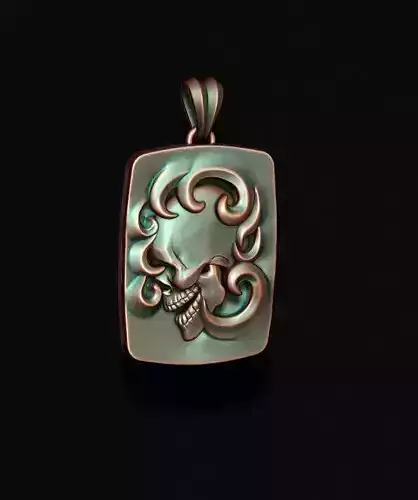 Skull fire pendant