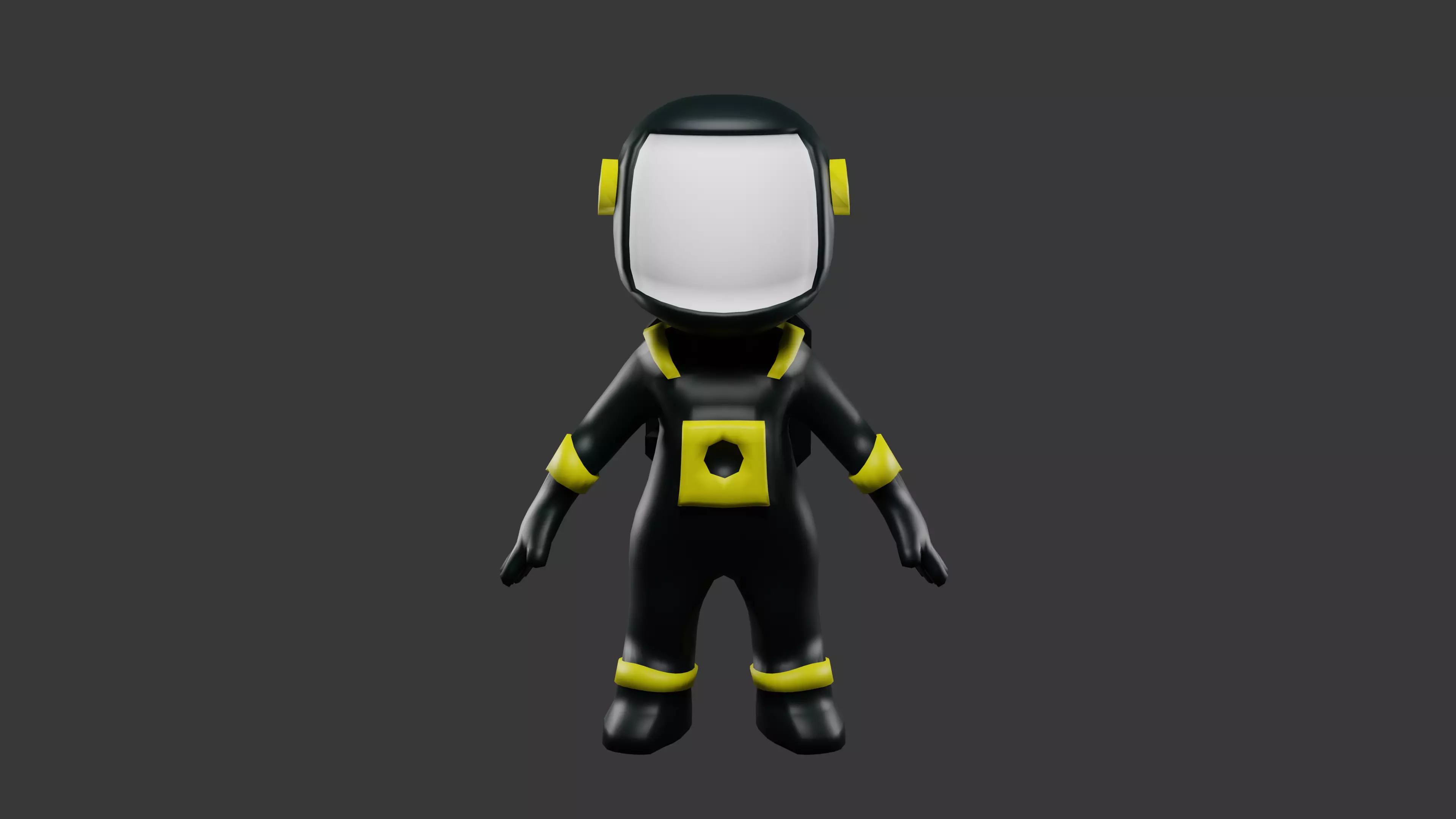 Astronaut character wearing helmet Low-poly 3D model