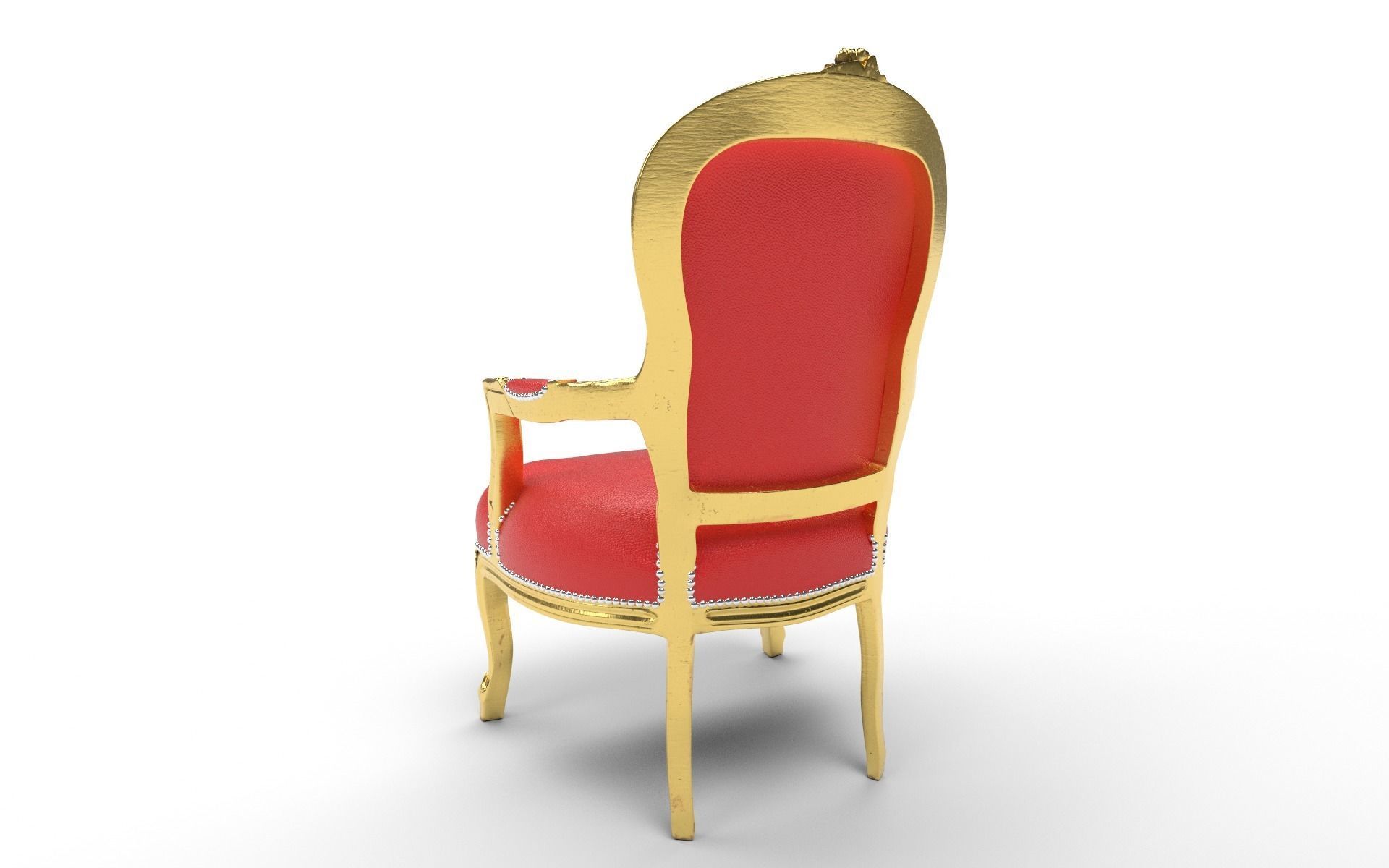 Arm chair Low-poly 3D model_15