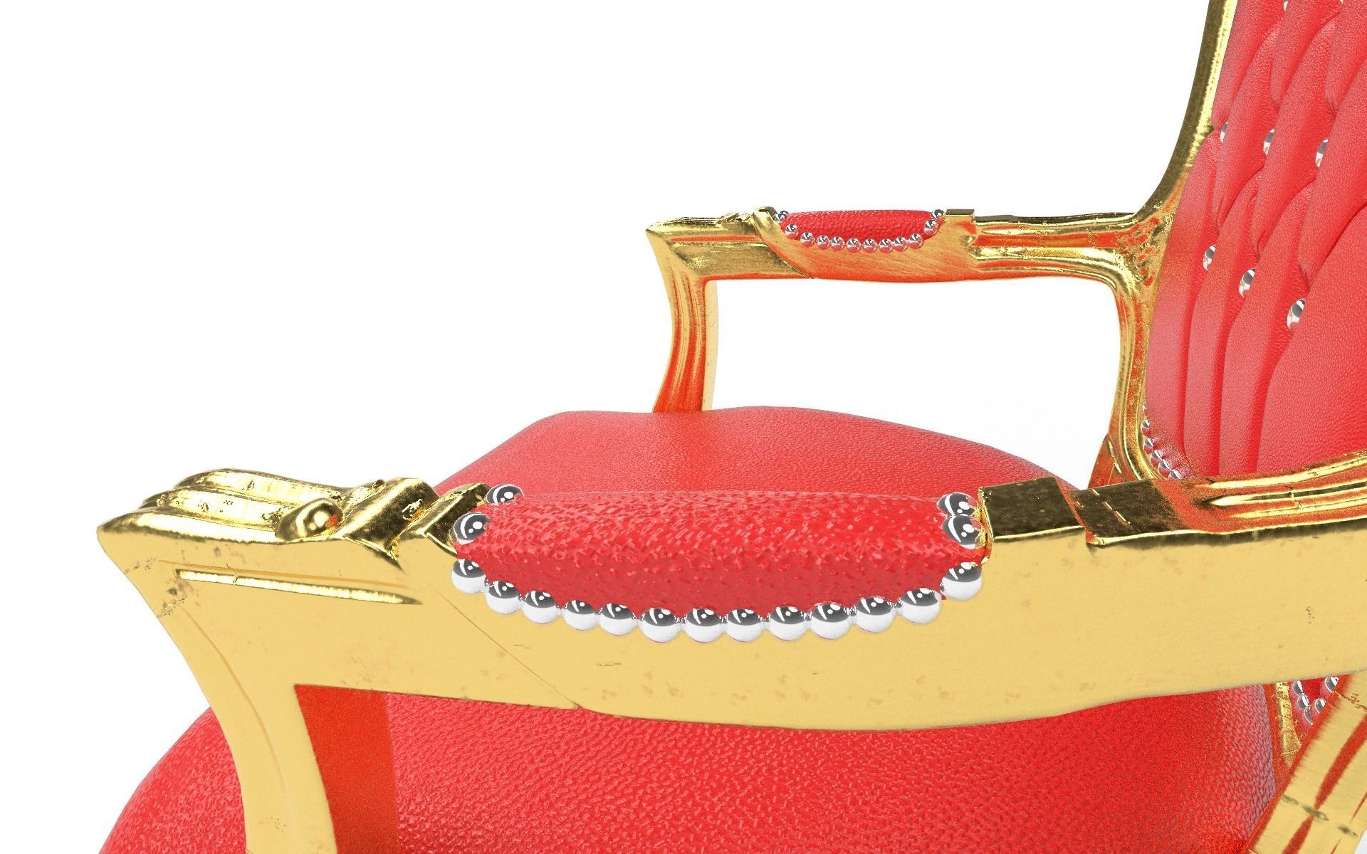 Arm chair Low-poly 3D model_10