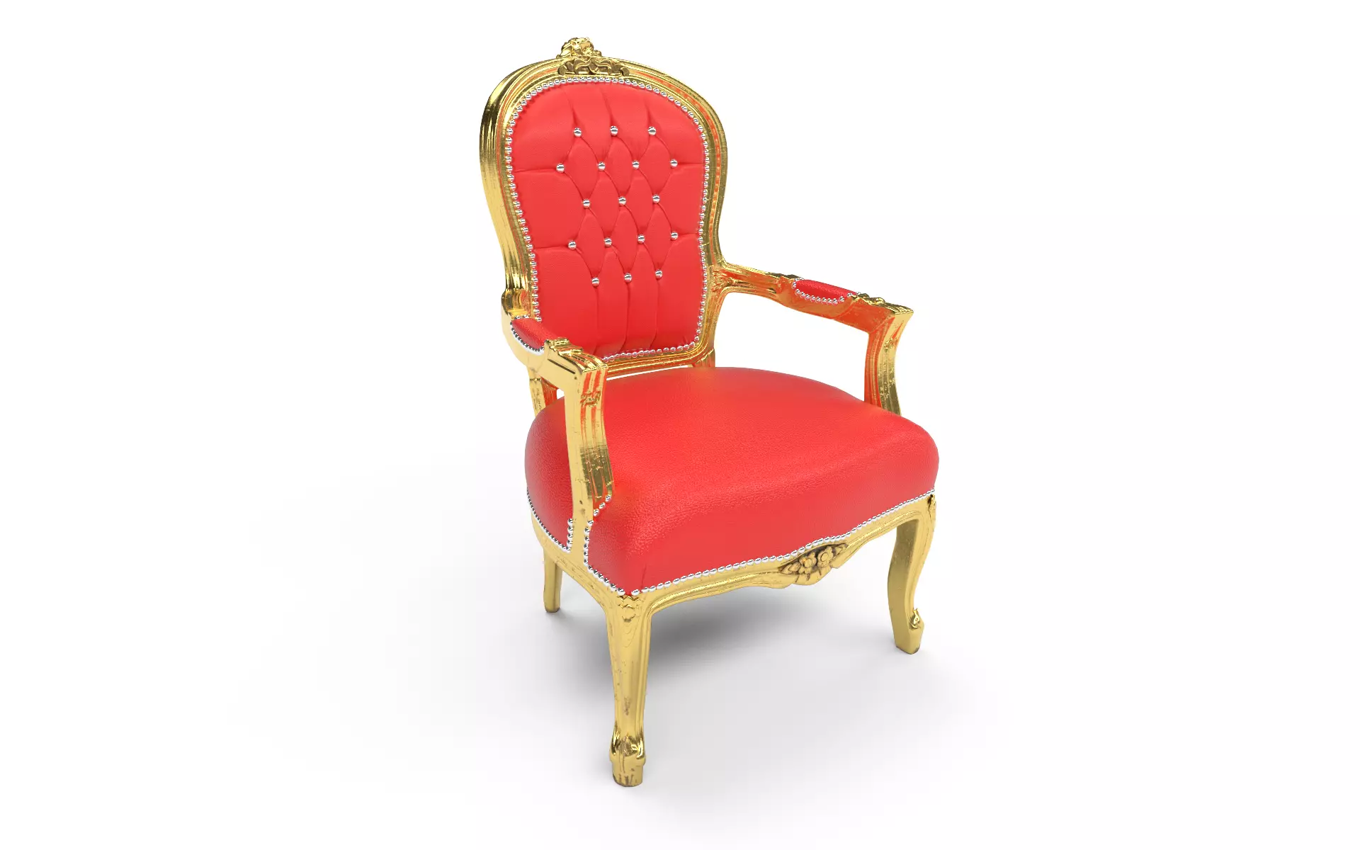 Arm chair Low-poly 3D model_0