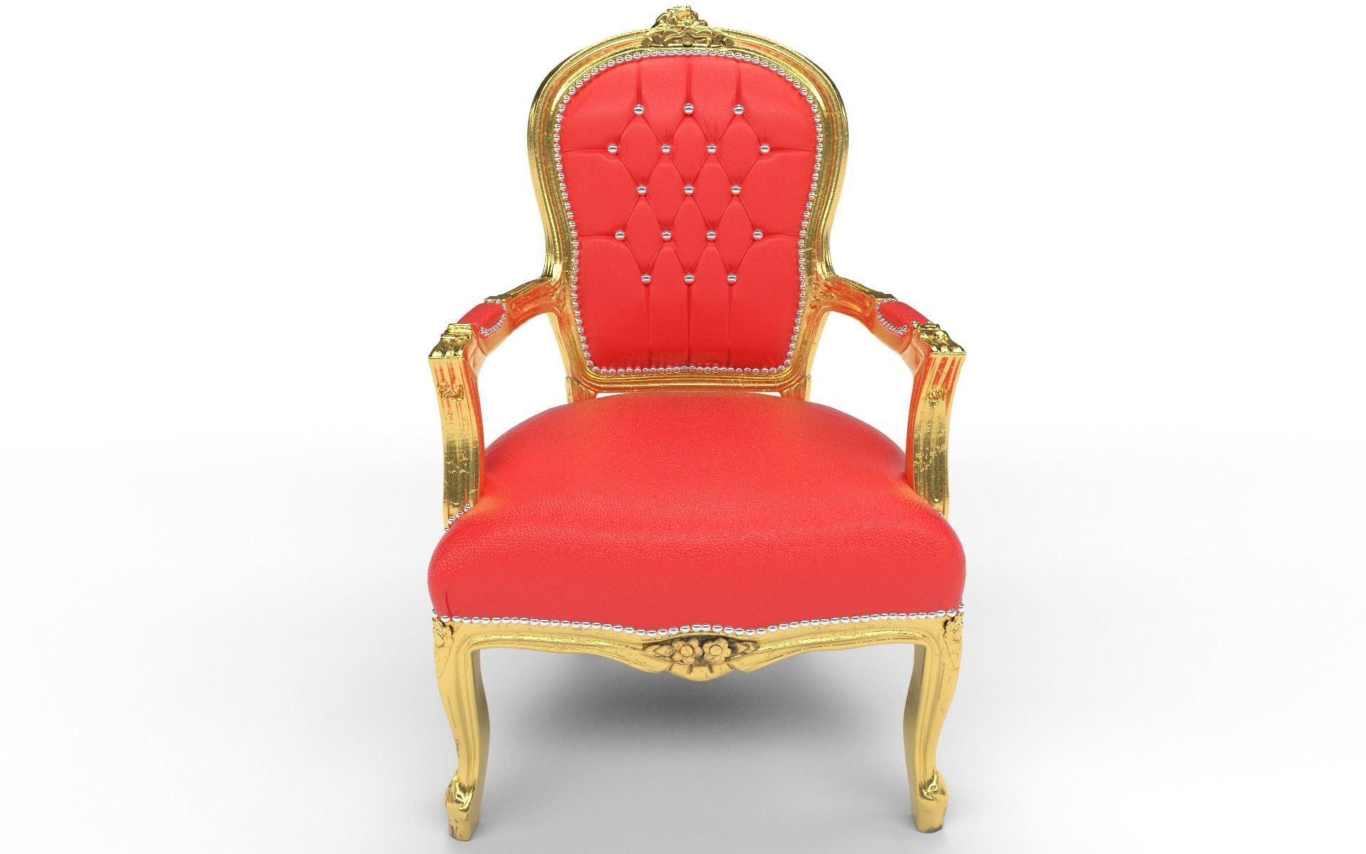 Arm chair Low-poly 3D model_11