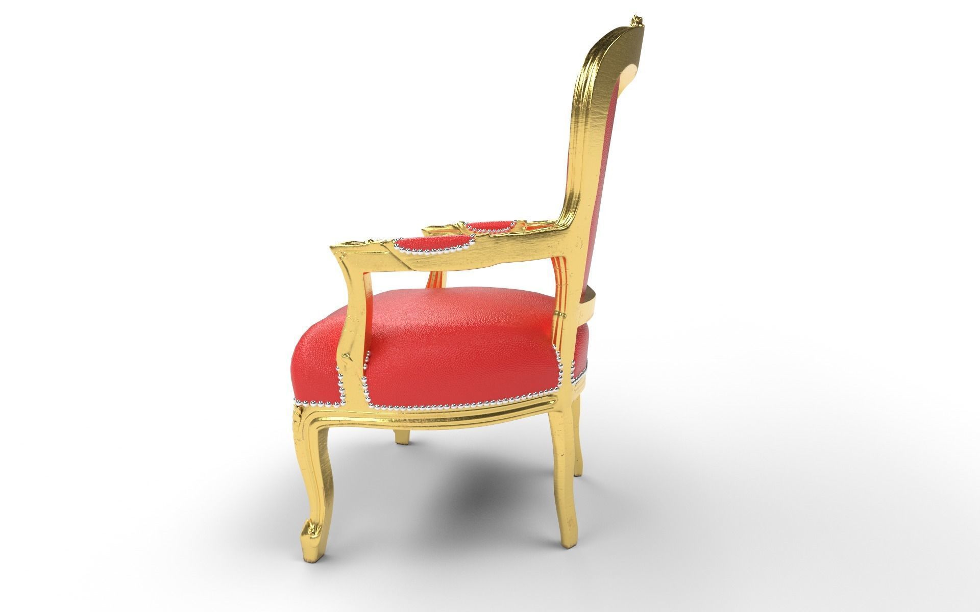 Arm chair Low-poly 3D model_14