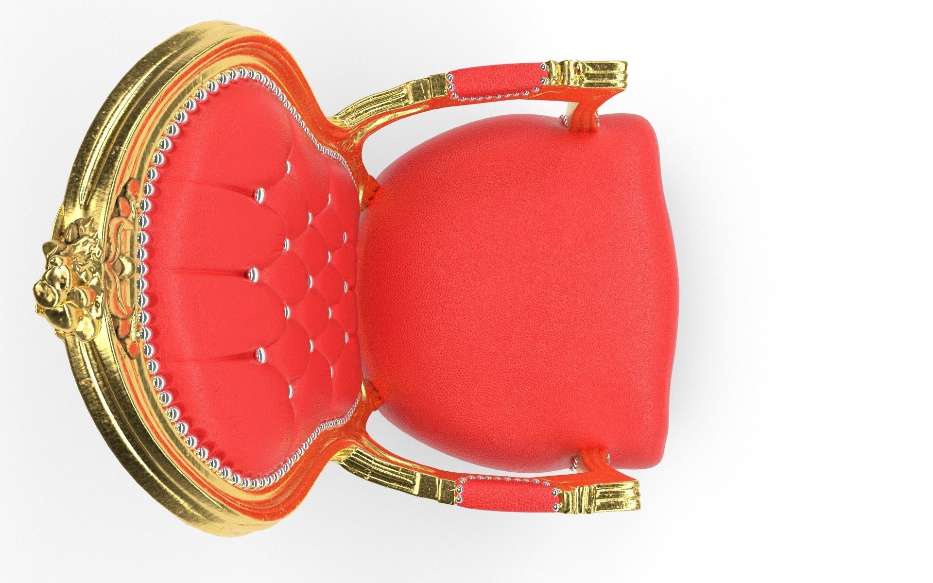 Arm chair Low-poly 3D model_1