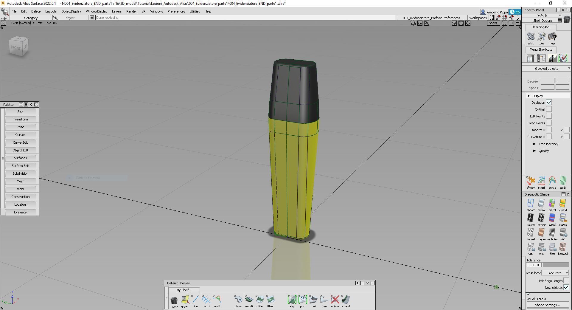 Tutorial 004 autodesk alias Materiale Evidenziatore Free 3D model_12