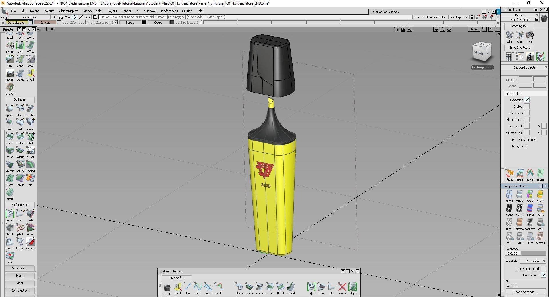 Tutorial 004 autodesk alias Materiale Evidenziatore Free 3D model_10