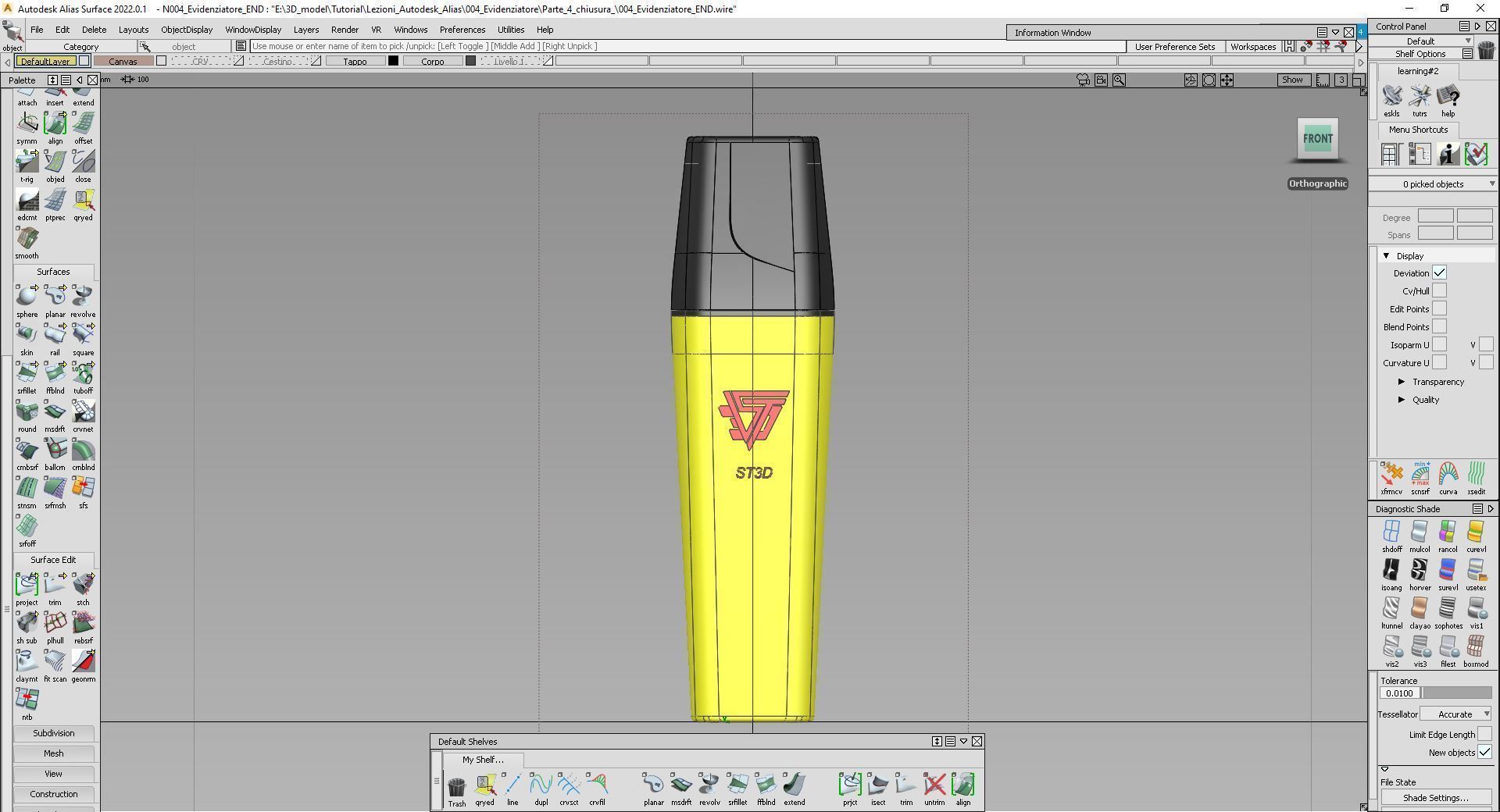 Tutorial 004 autodesk alias Materiale Evidenziatore Free 3D model_6