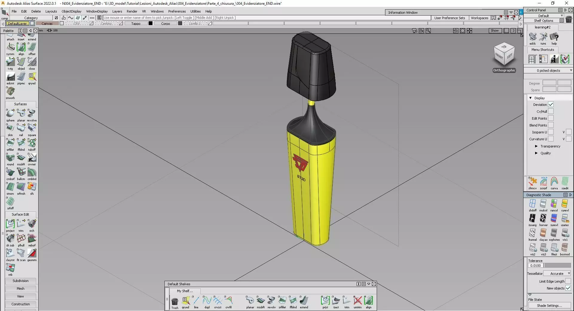 Tutorial 004 autodesk alias Materiale Evidenziatore Free 3D model_0
