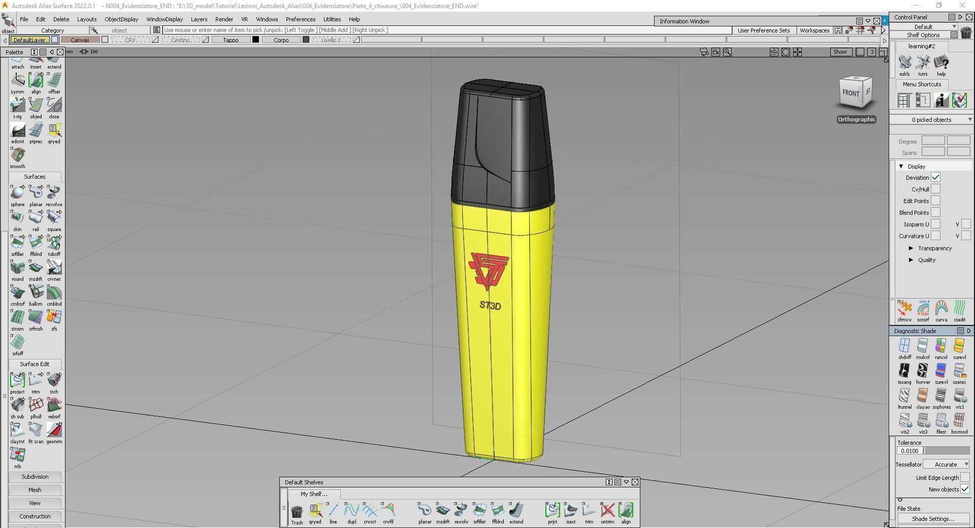 Tutorial 004 autodesk alias Materiale Evidenziatore Free 3D model_7