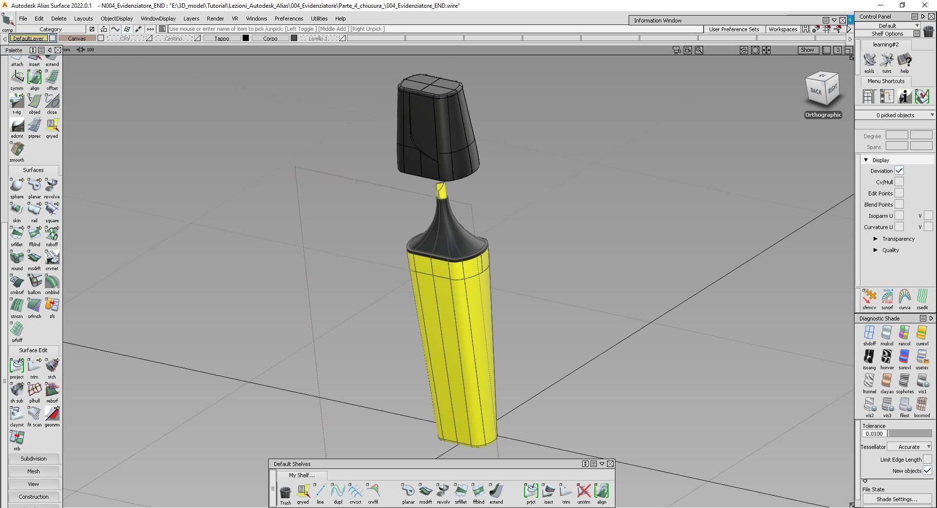 Tutorial 004 autodesk alias Materiale Evidenziatore Free 3D model_3