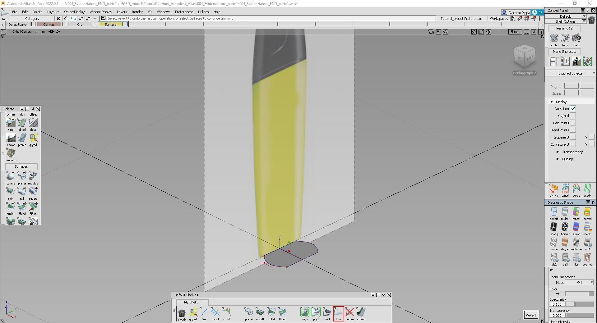 Tutorial 004 autodesk alias Materiale Evidenziatore Free 3D model_11