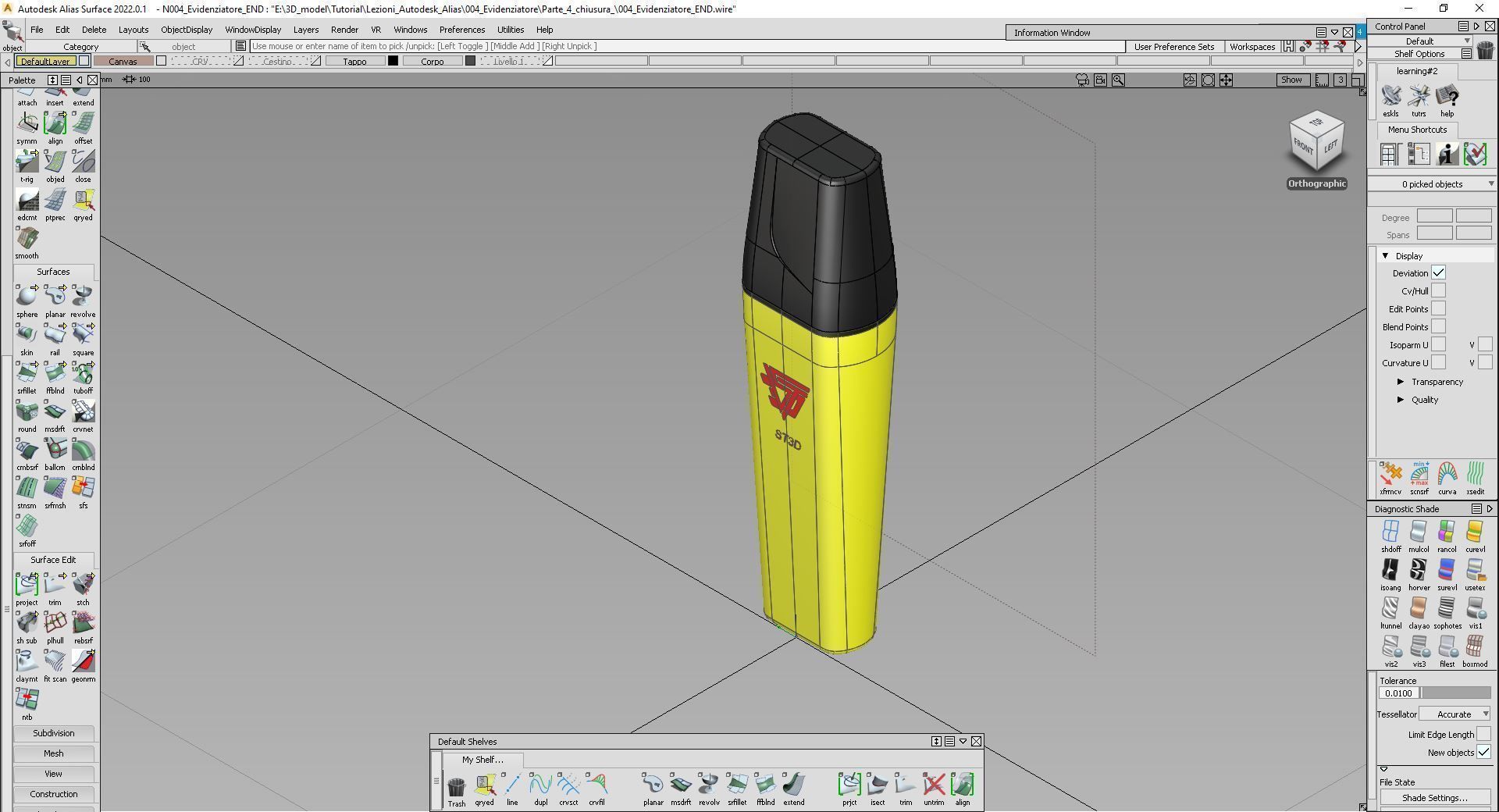 Tutorial 004 autodesk alias Materiale Evidenziatore Free 3D model_9