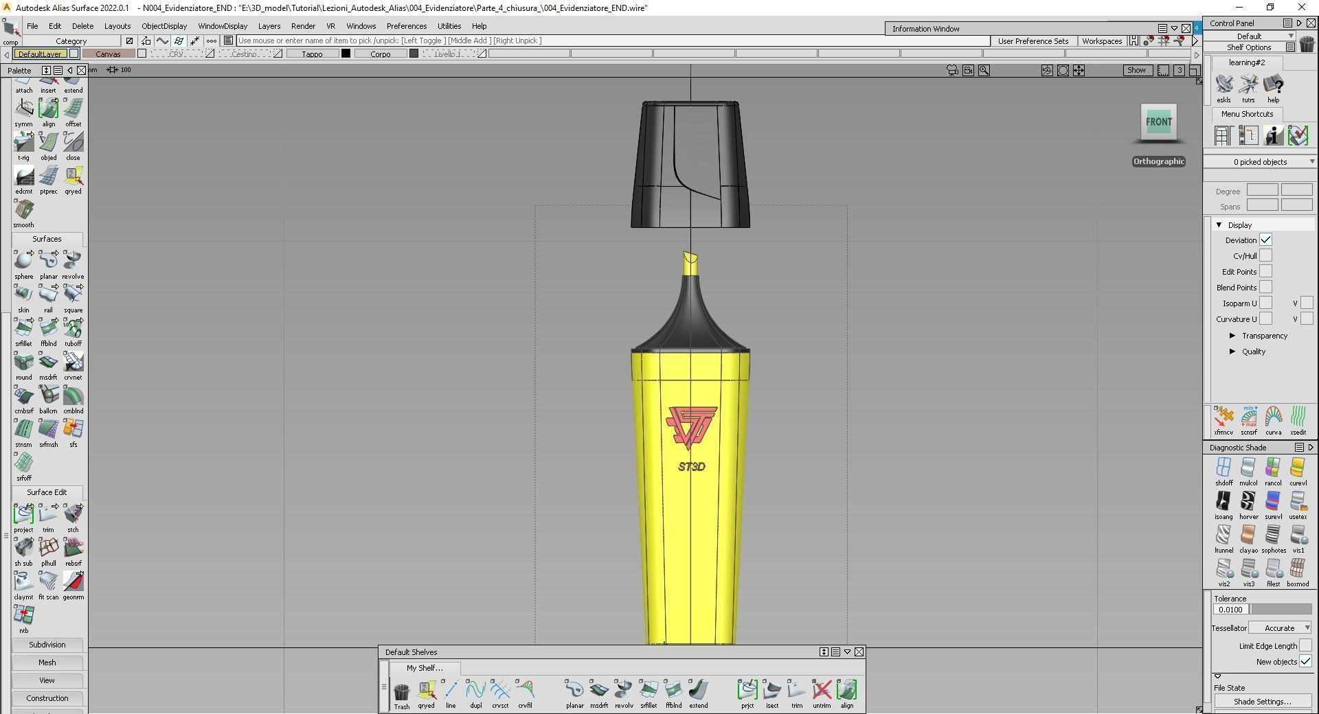 Tutorial 004 autodesk alias Materiale Evidenziatore Free 3D model_4