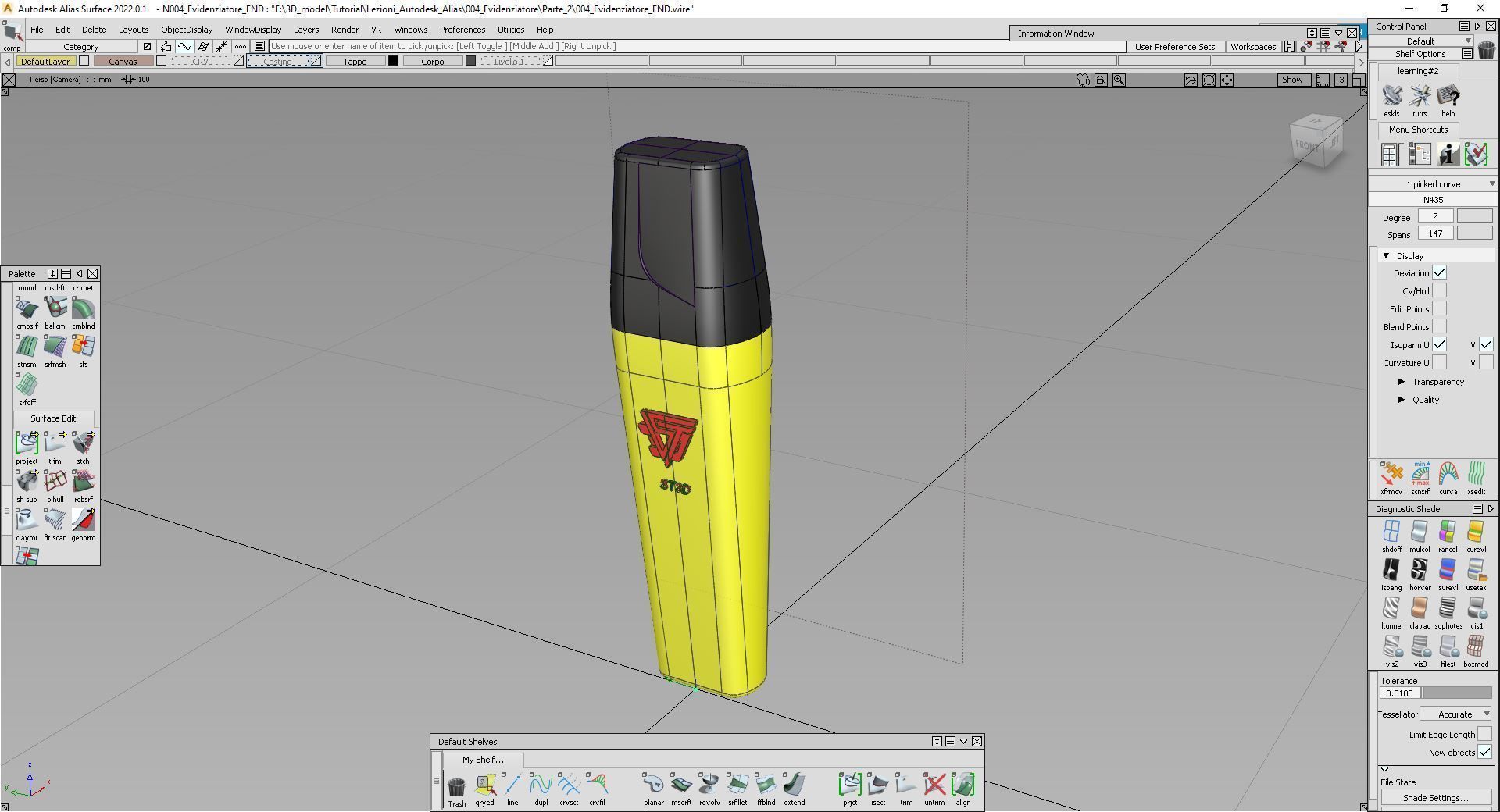 Tutorial 004 autodesk alias Materiale Evidenziatore Free 3D model_14