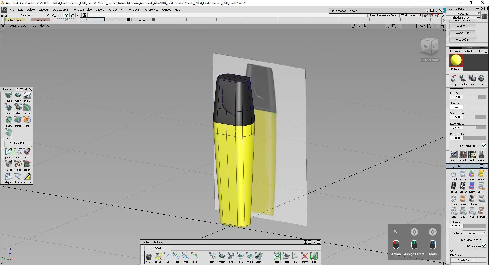 Tutorial 004 autodesk alias Materiale Evidenziatore Free 3D model_13