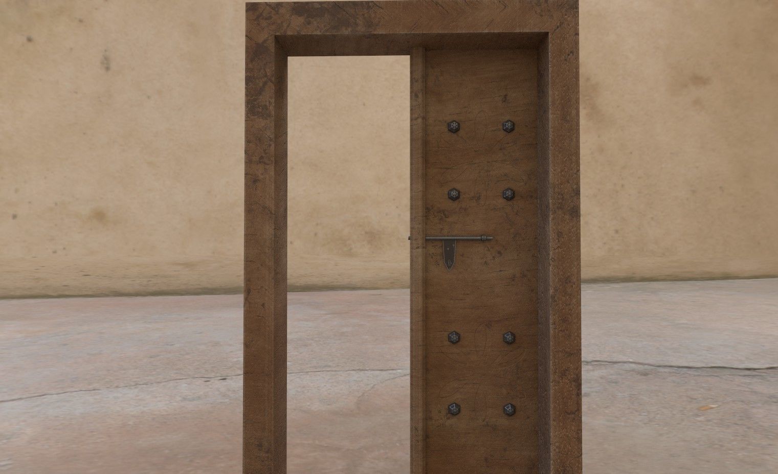 Door  - LowPoly - PBR - 4K Texture Free low-poly 3D model_2