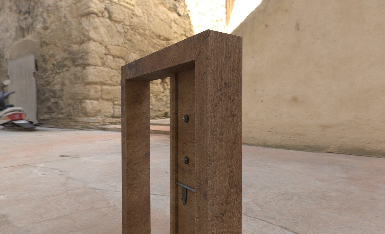 Door  - LowPoly - PBR - 4K Texture Free low-poly 3D model_3