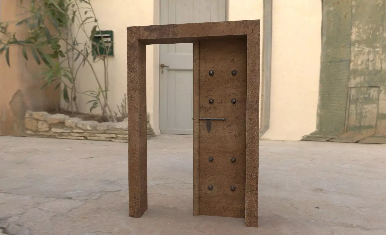 Door  - LowPoly - PBR - 4K Texture Free low-poly 3D model_0