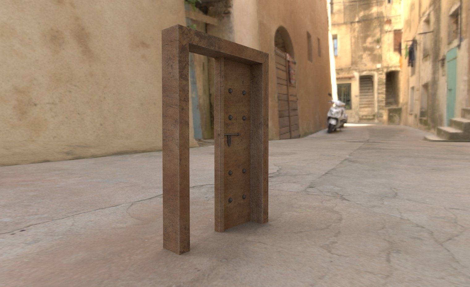 Door  - LowPoly - PBR - 4K Texture Free low-poly 3D model_1