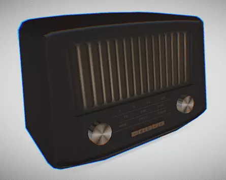 Vintage Diner Radio Free low-poly 3D model_0