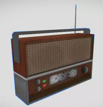 Retro 80s Electronic Radio Free 3D model_0