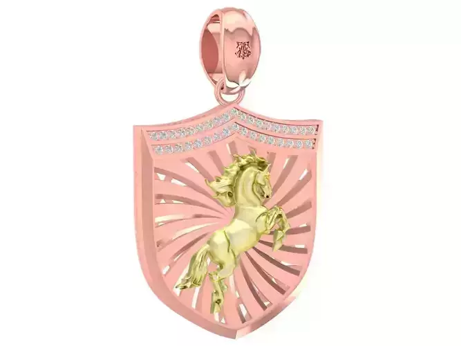 luxury fengshui lucky diamond horse pendant 3475