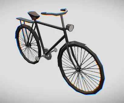 Low-Poly Vintage Bicycle Model Free 3D model_0