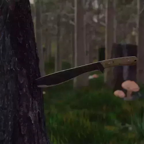 Machete knife Free low-poly 3D model