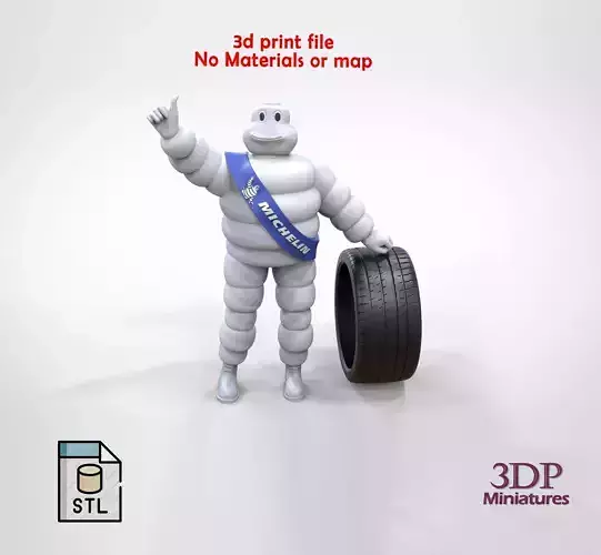 Michelin man with his tire 3D print model