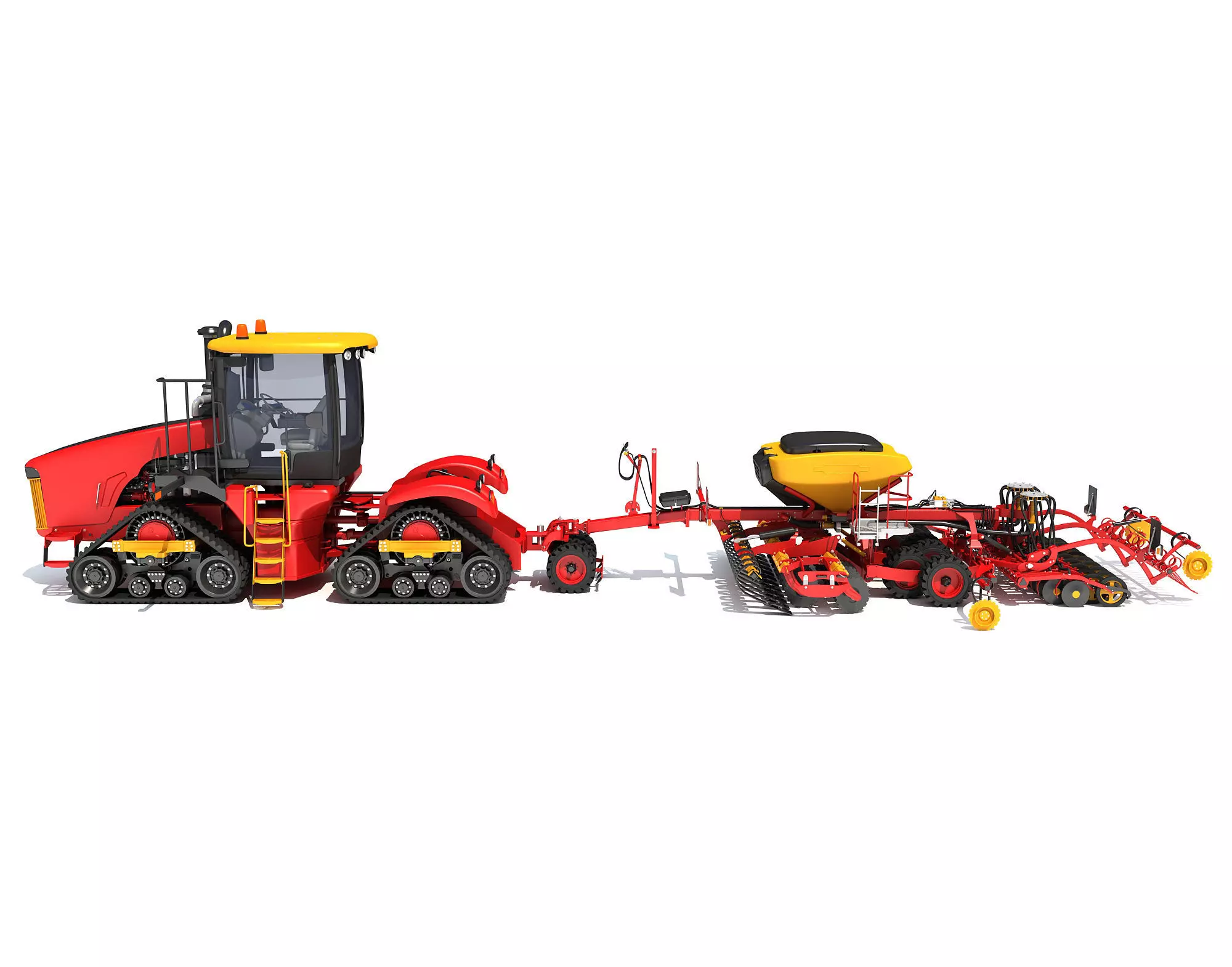 Tractor with Seed Drill 3D model_0