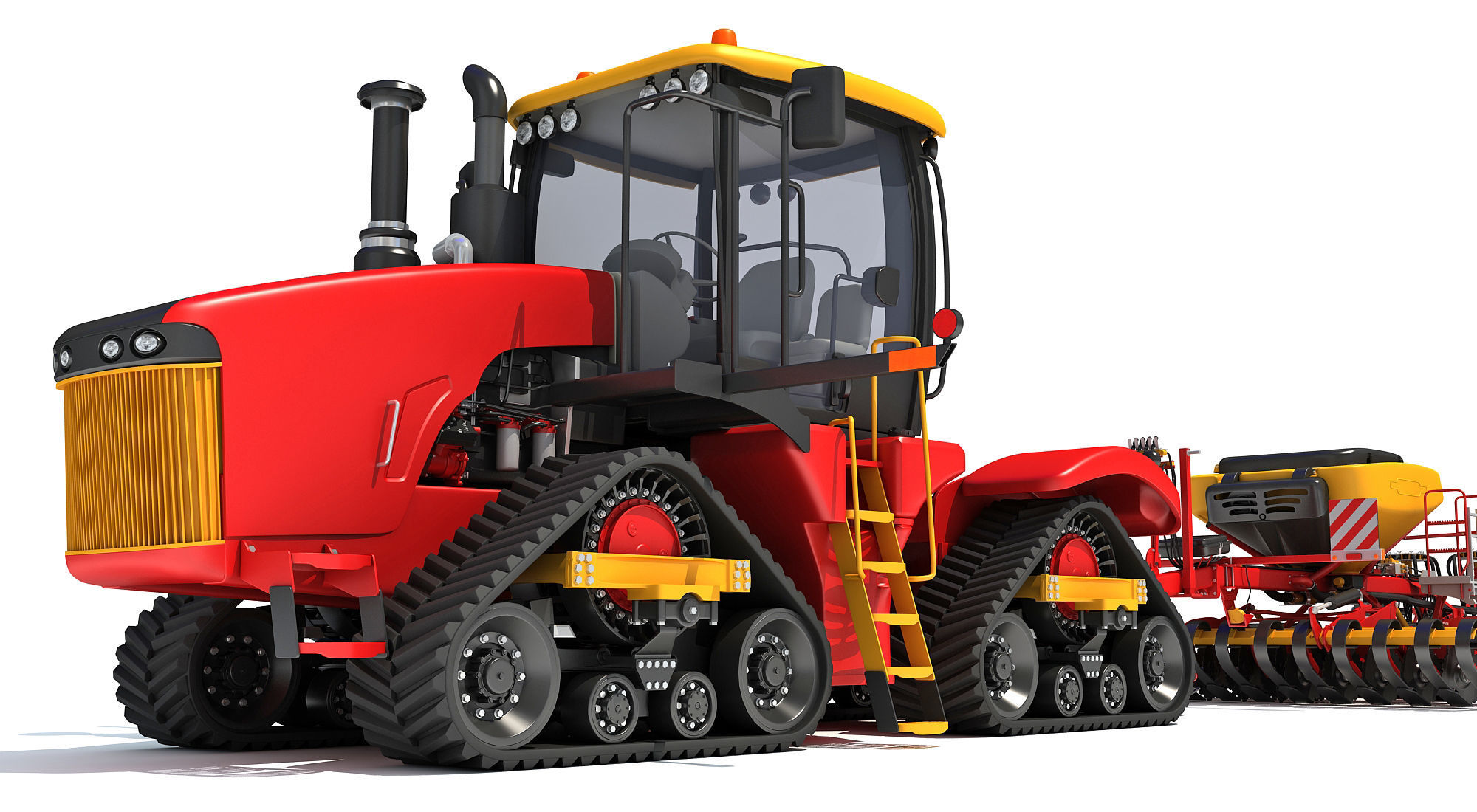 Tractor with Seed Drill 3D model_12