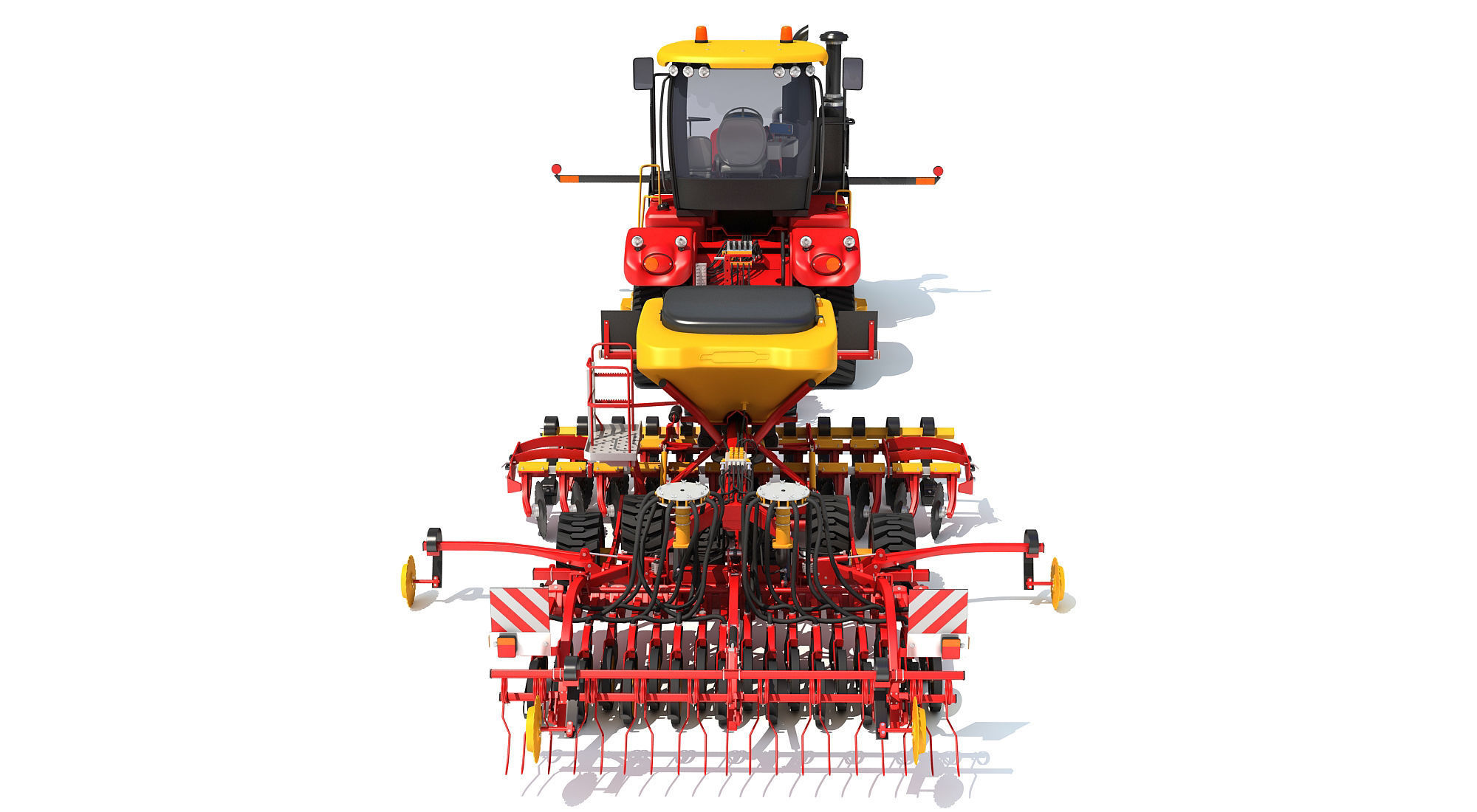 Tractor with Seed Drill 3D model_4