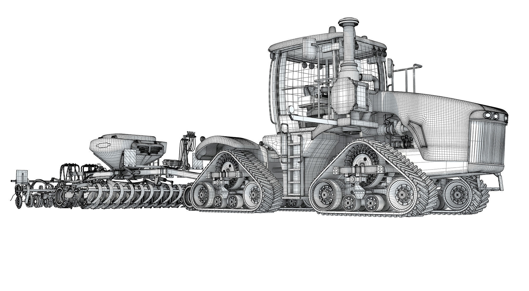 Tractor with Seed Drill 3D model_19