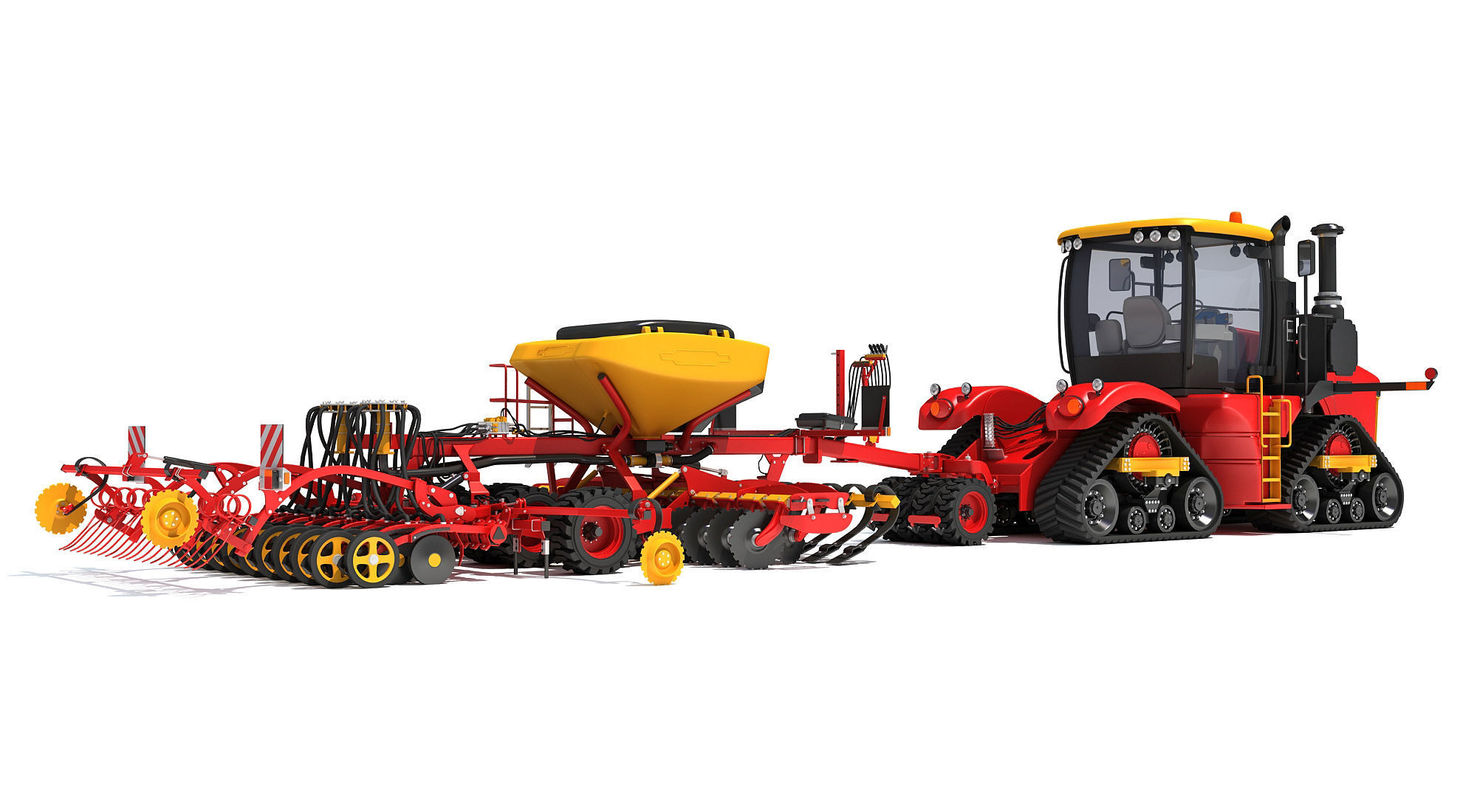 Tractor with Seed Drill 3D model_5