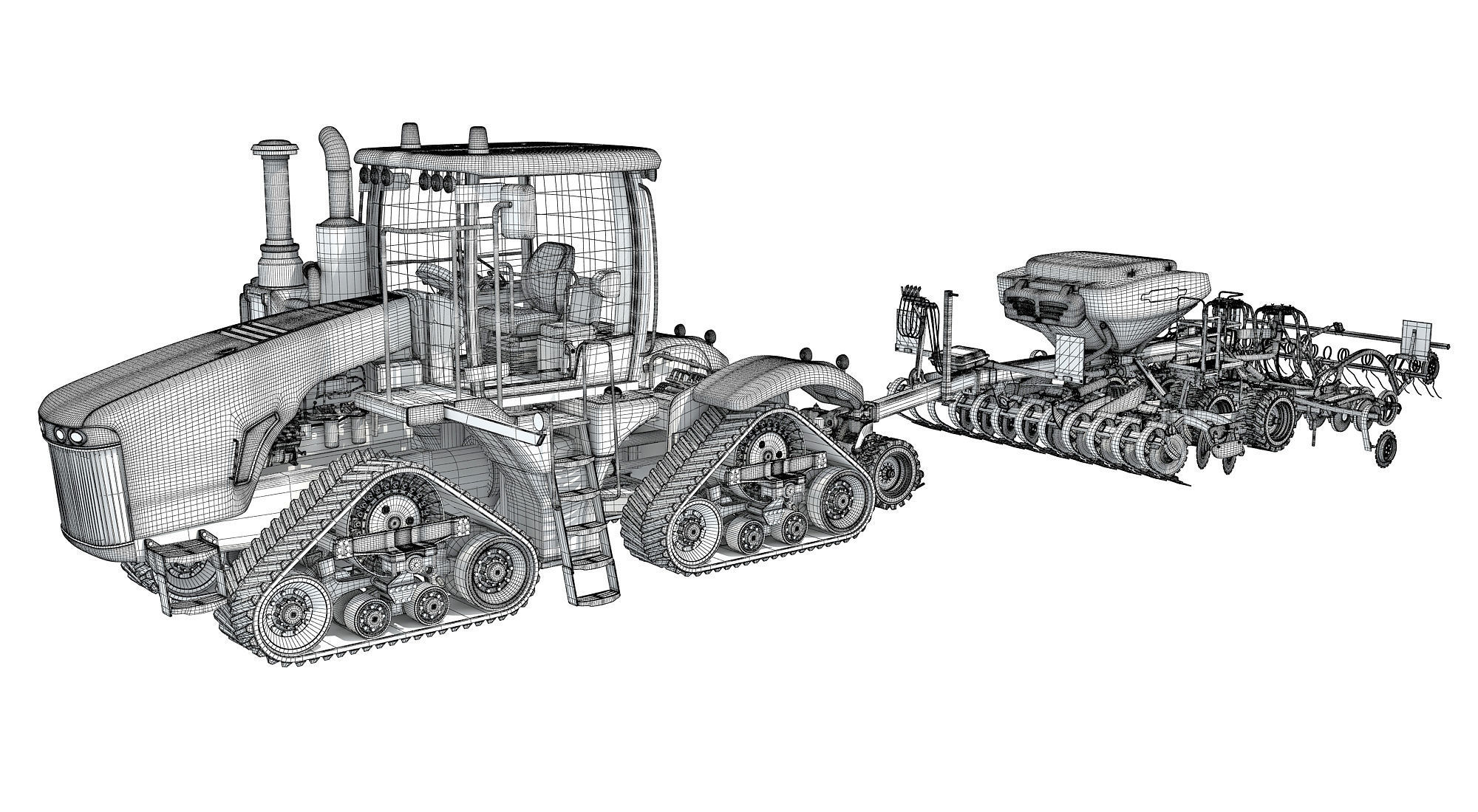 Tractor with Seed Drill 3D model_17