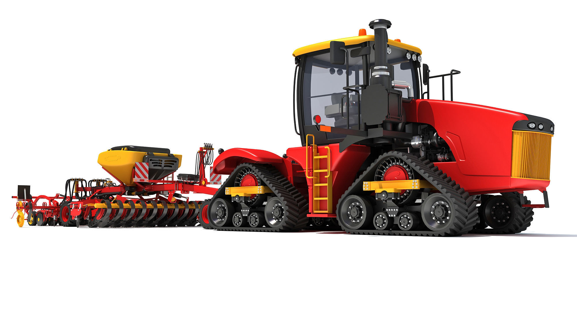 Tractor with Seed Drill 3D model_10