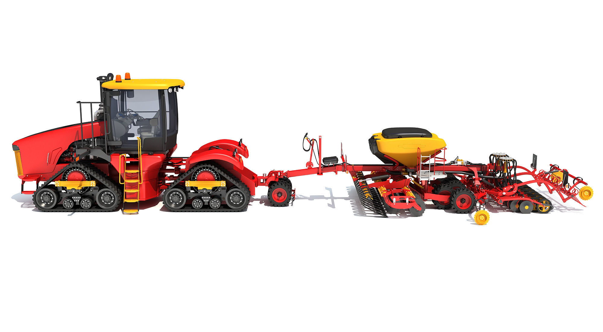 Tractor with Seed Drill 3D model_7